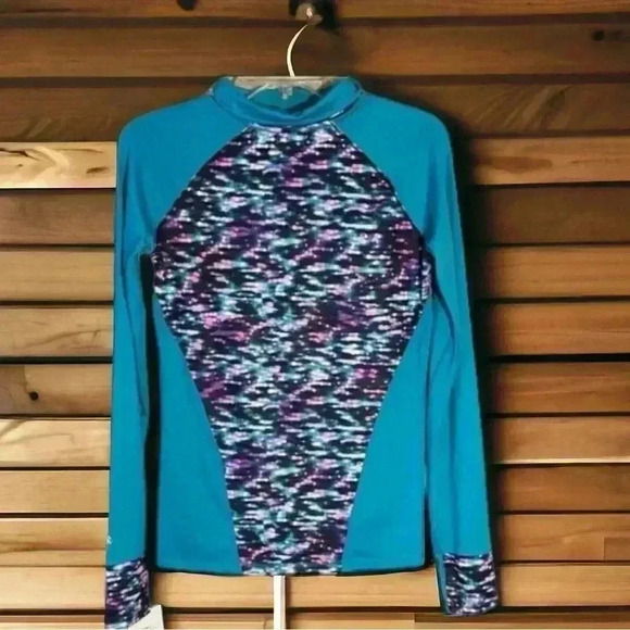 Champion NWT Girls size 14-16 teal and purple swim rash guard. - Picture 1 of 3
